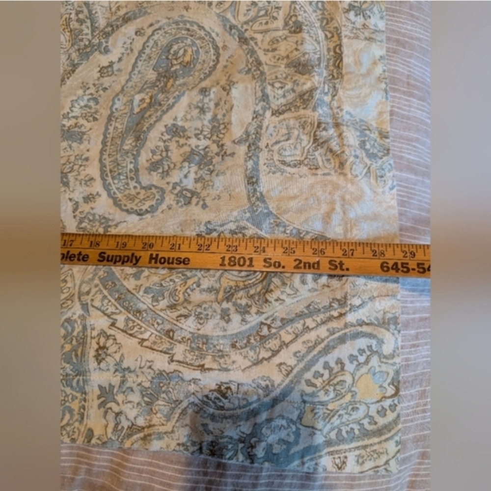 Pottery Barn Full/Queen Duvet Fresco Paisley Blue/Yellow with 2 euro shams - Picture 9 of 10